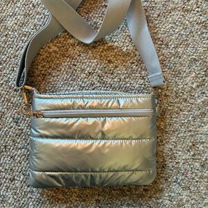 Etsy Hand-Made Puffer Crossbody Bag Silver